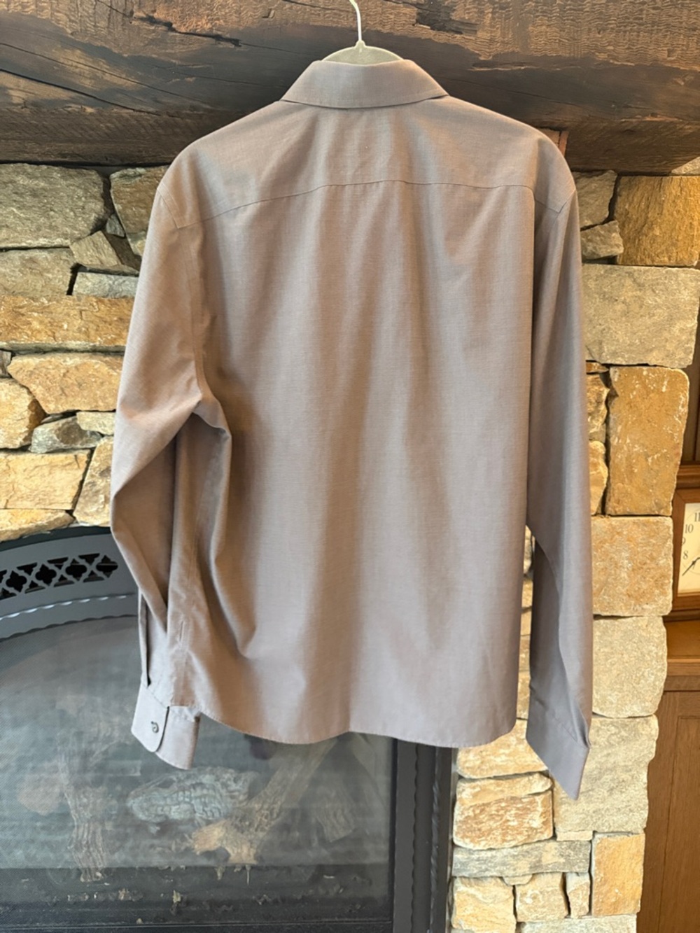 UNTUCKit Men’s Long-Sleeve Button-Up Shirt - Taupe w - Picture 2 of 3